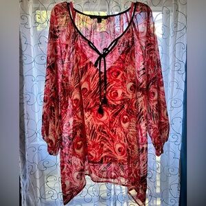 Zac & Rachel Vibrant Pink and Black Top